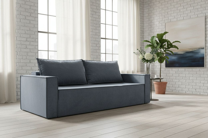 Диван-кровать раскладной еврокнижка Лофт Люкс 140 цвет серый