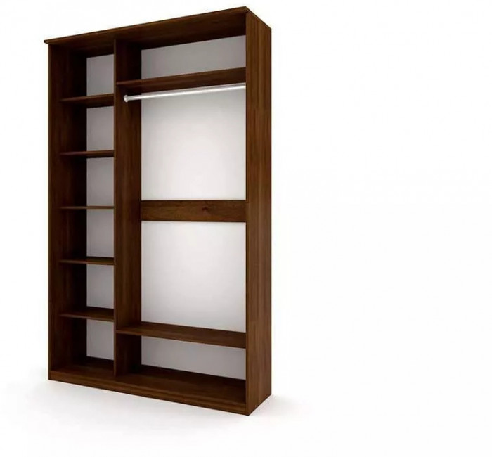 Шкаф купе Модерн 1490х600 2-х дверный 2-х секционный зеркальный венге