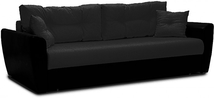 Диван еврокнижка Амстердам 160 рогожка черная НПБ