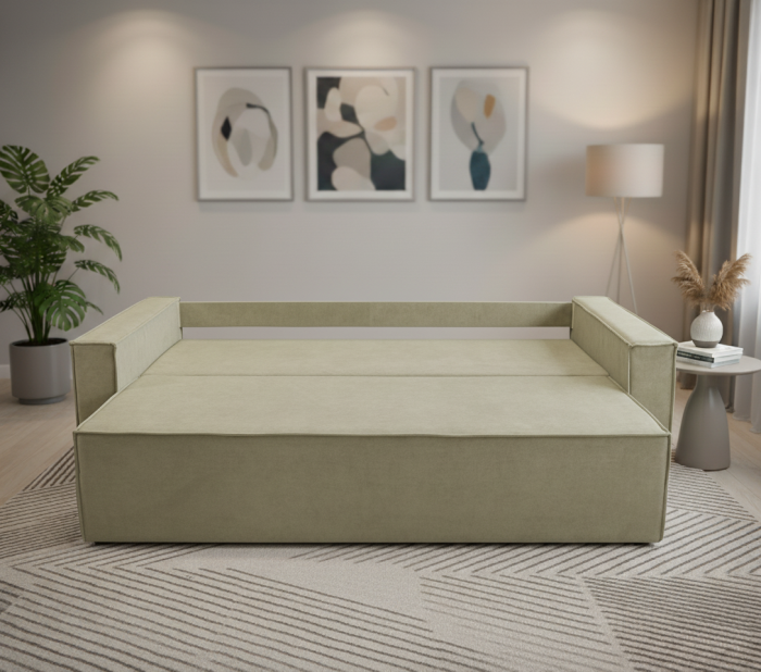 Диван-еврокнижка Лофт Люкс 140, велюр бежевый