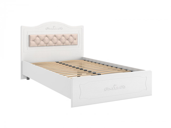 Кровать 1200 с мягким элементом Италия ИТ-7 + ИТ-7А белое дерево