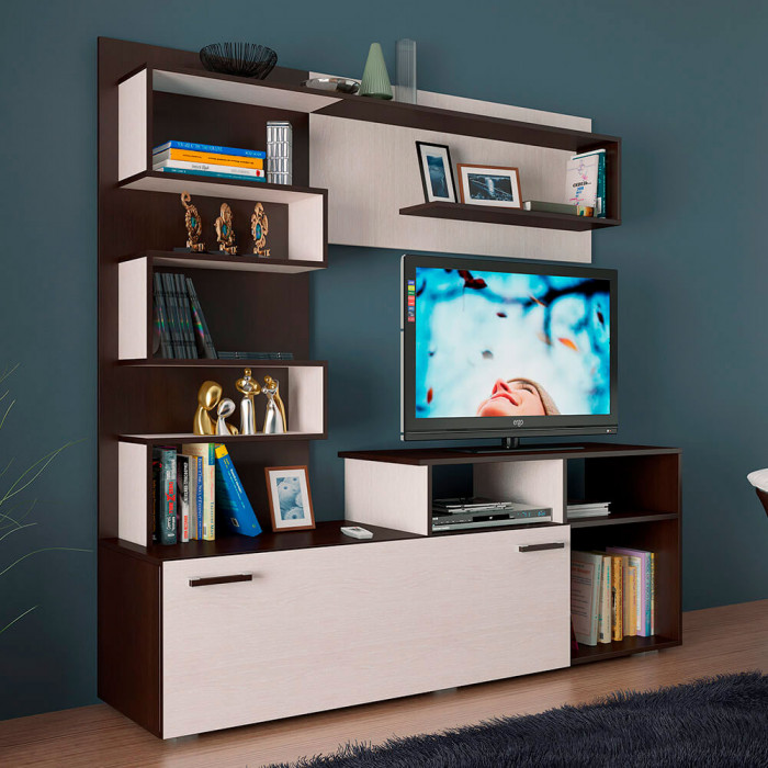 Гостиная "Евро" (1660х1820х436) венге/лоредо