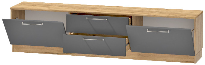 Тумба-4 под ТВ напольная "Иннэс-7", Крафт золотой/Графит