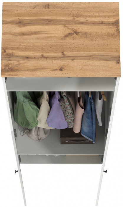 Остин 13.224 Шкаф, цвет белый шагрень/дуб крафт золотой, ШхГхВ 80х54,3х229,6 см.