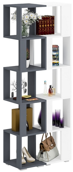 Стеллаж СВК 2 шт., цвет графит/белый, ШхГхВ 70х35х179 см.(графит 1 шт. + белый 1 шт.)