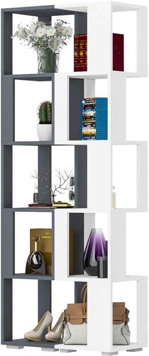 Стеллаж СВК 2 шт., цвет графит/белый, ШхГхВ 70х35х179 см.(графит 1 шт. + белый 1 шт.)