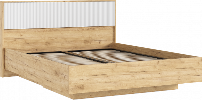 Кровать парящая с ортопед. основанием Марвэл 1,6м с подсветкой, Дуб крафт/Браш вайт