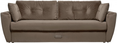 Диван-кровать Амстердам Люкс, 160х195, еврокнижка, пружинный блок, велюр, коричневый