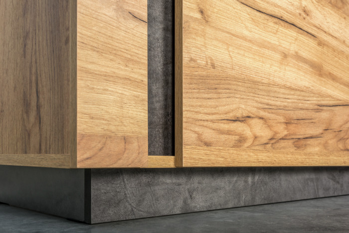 Арчи Шкаф-витрина 03.263, дуб крафт золотой/камень тёмный