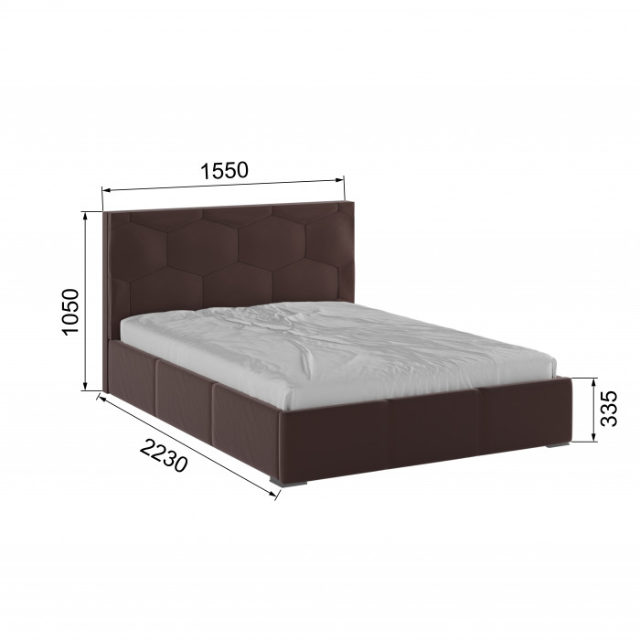 Манука Кровать интерьерная 140 коричневый, ПМ