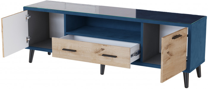 Тумба ТВ интерьерная 1,6 Ланс атлантида/мдф дуб канадский