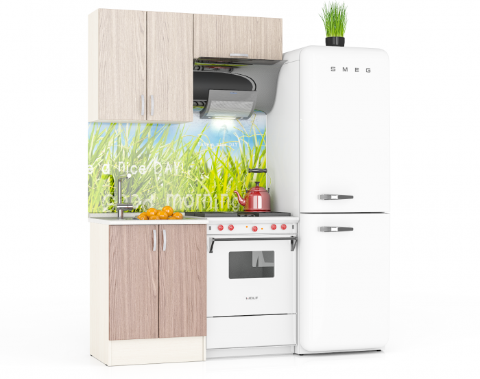 Кухня Мери 02 ШВ600+ШВв600+ШН600, дуб/ясень шимо светлый/ясень шимо тёмный