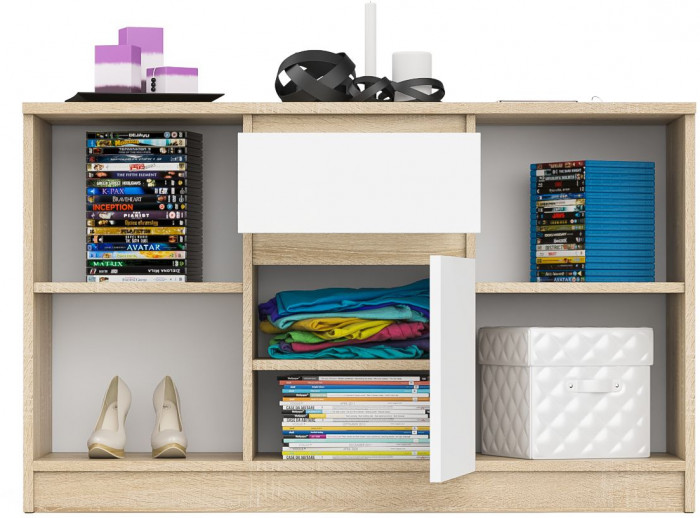 Мори Тумба ТВ МТВ1204.1, дуб сонома/белый