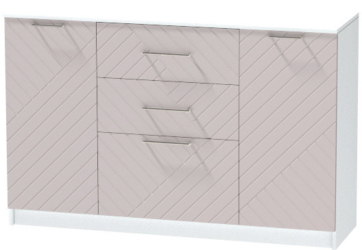 Комод №3 "Иннэс-7", Белый/Грэй софт