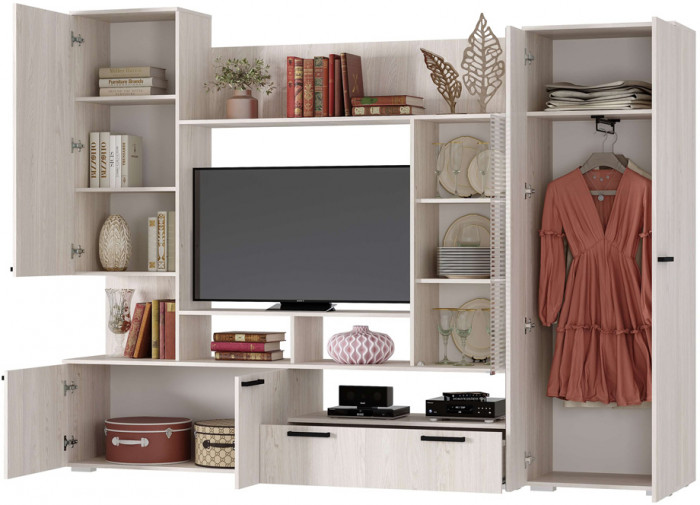 Гостиная "Денди" ГС-02 ясень белый