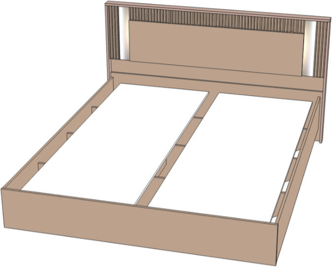 Кровать полутороспальная 120х200 "Харди" - Белый текстурный/Ясень белый