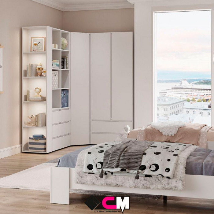 Хелен ШК 01 Шкаф 2х створчатый(0,800х2,100х0,460) белый/белый