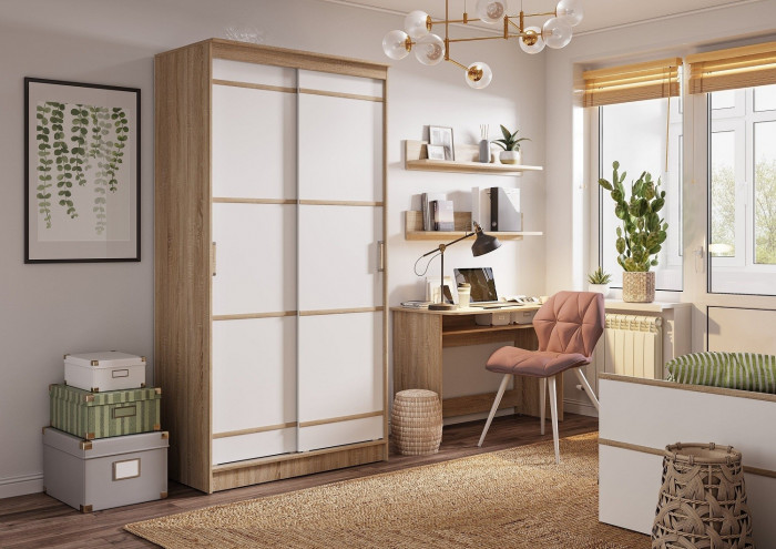 Шкаф-купе Сакура 114 см, дуб сонома