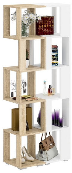 Стеллаж СВК 2 шт., цвет дуб сонома/белый, ШхГхВ 70х35х179 см.(дуб сонома 1 шт. + белый 1 шт.)