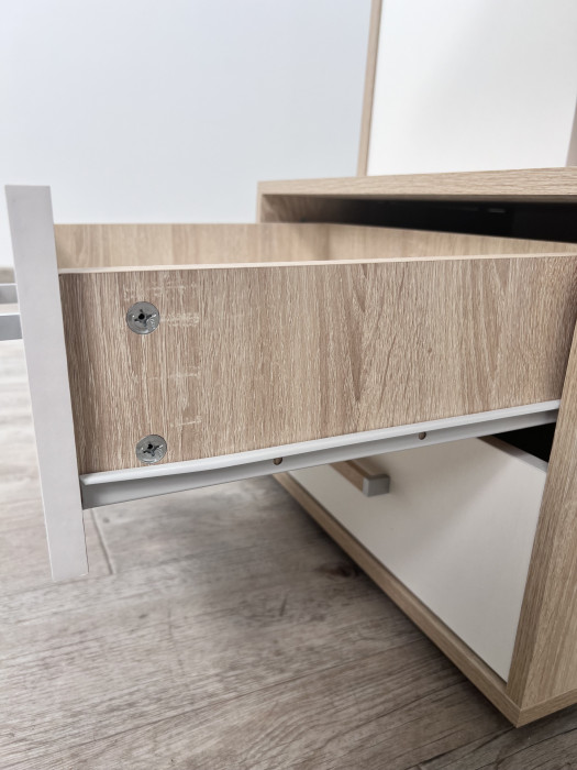 Компьютерный стол Квартет-9, Белый/Ателье светлое