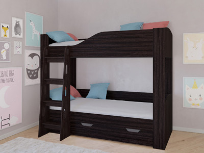 Кровать двухъярусная АСТРА 2 Венге/Венге с ящиком