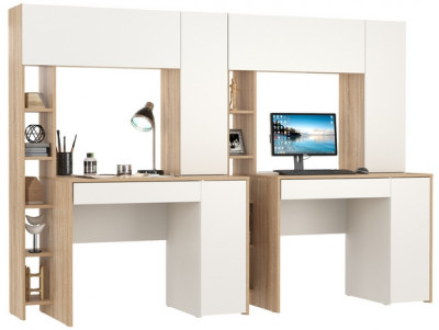 компьютерный стол Комфорт 12.71 + компьютерный стол Комфорт 12.71, дуб сонома/белый