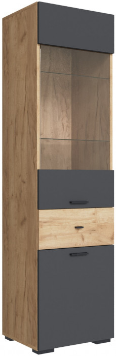 Модульная гостиная Дублин, набор №1, Дуб крафт золотой/Графит серый