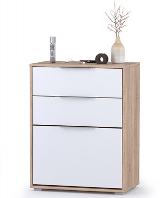 Куба Комод 13.113, цвет дуб сонома/белый премиум, ШхГхВ 65х38,3х84,2 см.