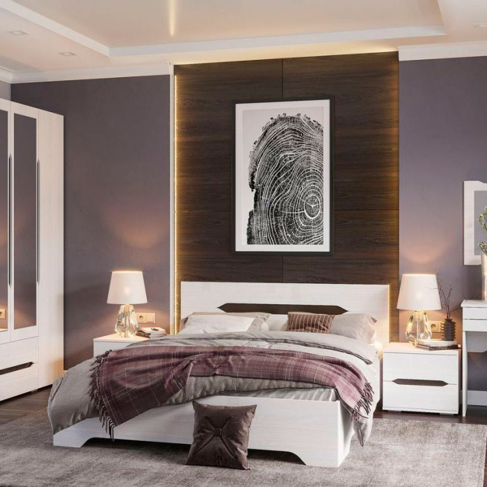 ВАЛЕНСИЯ КР 014 кровать (1,64х0,85х2,06) без ортопед.осн. дуб анкор