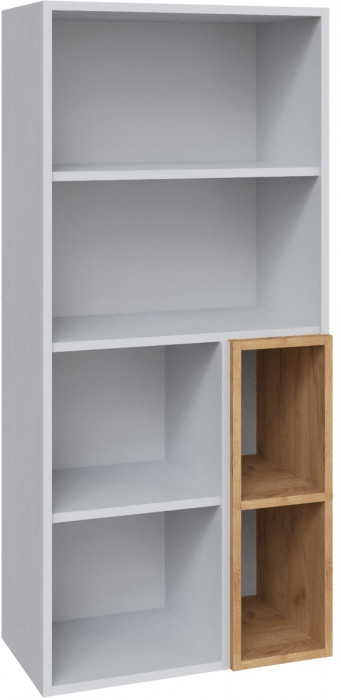 Шкаф-пенал настенный Альберо, Белый/Крафт золотой