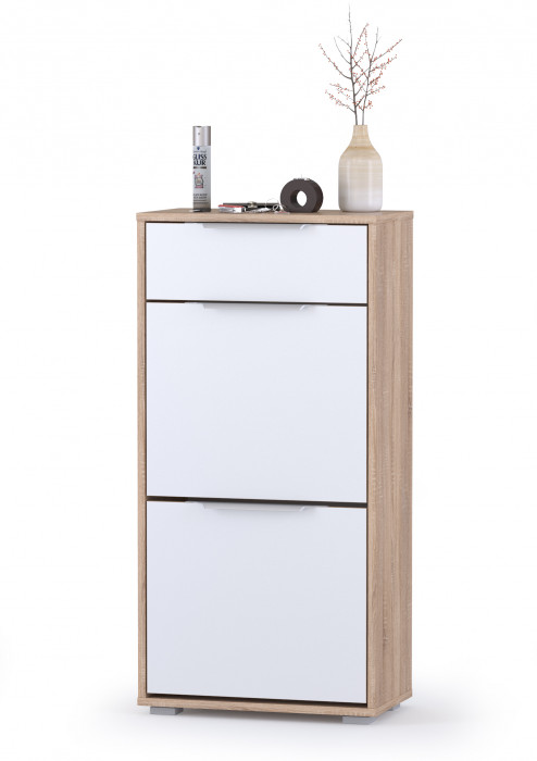 Куба Комод 13.114, цвет дуб сонома/белый премиум, ШхГхВ 50х28,3х101,6 см.