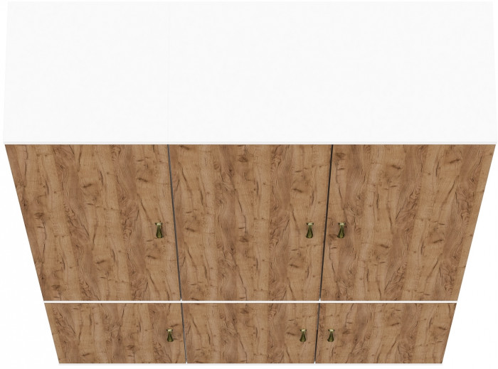 Лидер-8 Модуль Пенал МД 22Б + Шкаф МД 20Б, цвет белый шагрень/крафт золото, ШхГхВ 120х37,5х190 см., НЕ универсальная сборка