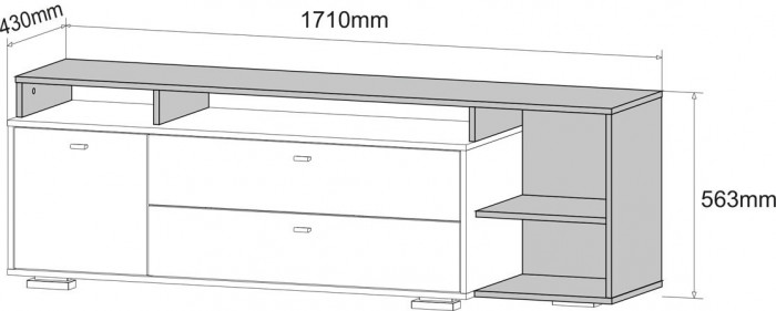 Комод Ланс К202, Белый/Дуб Бунратти