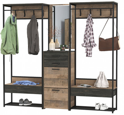 Трувор Прихожая 245, дуб гранж песочный/интра