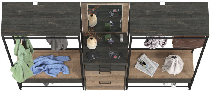 Трувор Прихожая 245, дуб гранж песочный/интра