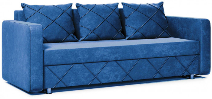 Раскладной диван-кровать, прямой, еврокнижка, цвет синий, Стелла 145х190