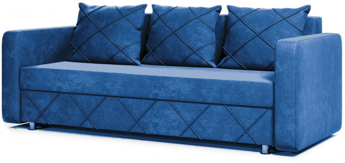 Раскладной диван-кровать, прямой, еврокнижка, цвет синий, Стелла 145х190