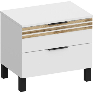 Модульная спальня Нао, набор №6, Дуб вотан/Белый (Профиль МДФ Дуб вотан)