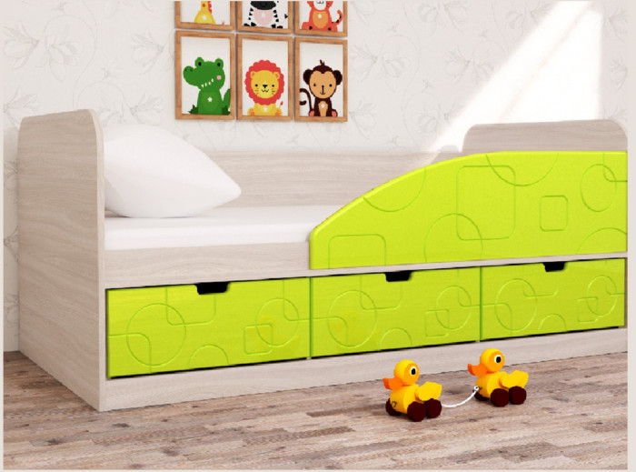 Кровать Бриз-4 80х160 Квадрат (Антарктида/Белый/Левый)