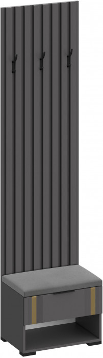 Модульная Прихожая Эмэ, набор №5, Графит/Графит золото, Simple 27