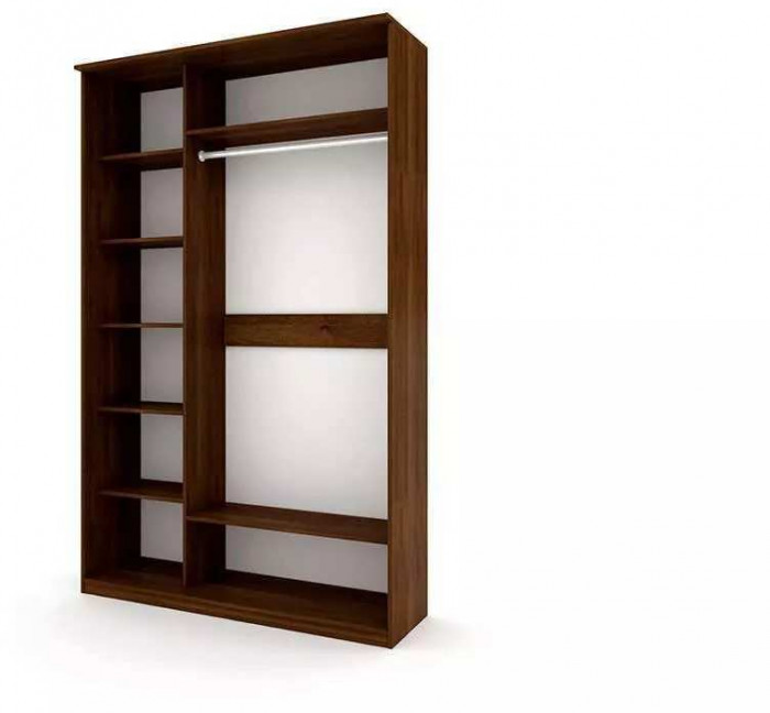 Шкаф купе Модерн 1490х600 2-х дверный 2-х секционный зеркальный с пескоструем №4 венге