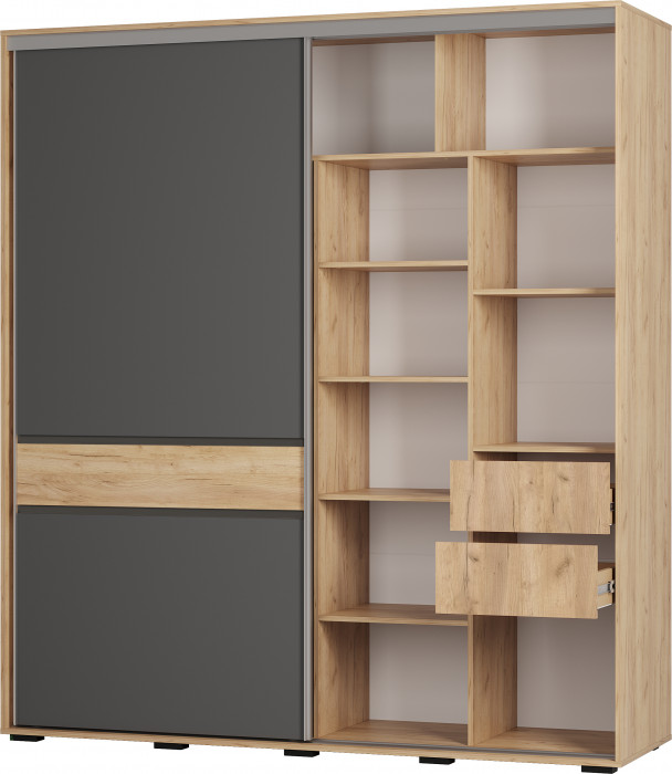 Шкаф-купе "Крафт-10" Крафт/Графит