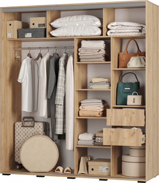 Шкаф-купе "Крафт-10" Крафт/Графит