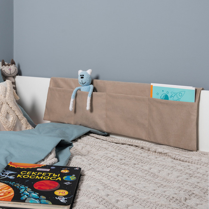 Джастин Накладка-карман, ткань серо-бежевая, ШхГхВ 78х2х24 см.