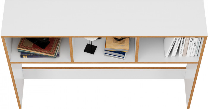 Вуди 13.161 Надстройка на стол, цвет белый премиум/дуб крафт золотой, ШхГхВ 110х24,3х80,3 см.