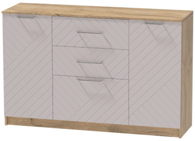 Комод №3 "Иннэс-7", Крафт золотой/Грэй софт