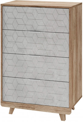 Комод &quot;Мегаполис&quot; КМ-02 Дуб каньон/F04 антик серебро