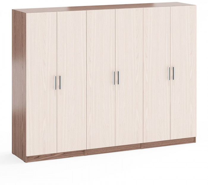 Три Шкафа С-МД-СК9Ш к компьютерному столу С-МД-СК9, цвет ясень шимо светлый/ясень шимо тёмный, ШхГхВ 210х45х160 см.