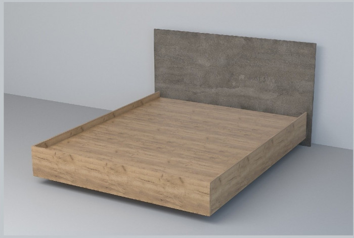 Кровать 1,6 арт.031 (ЛДСП) ЛН. (Дуб Крафт Золотой/Белый Глянец)