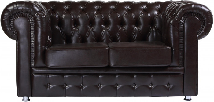 Диван Честер 2- х местный, коричневый